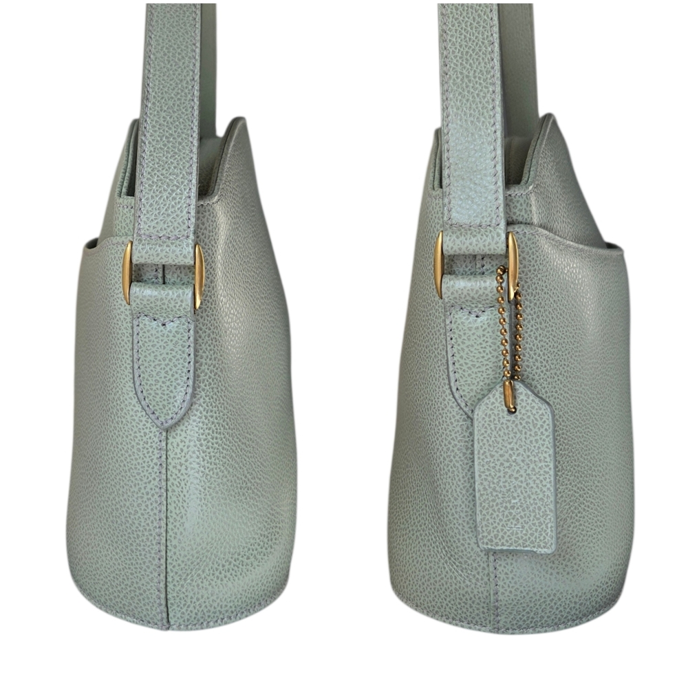 Vintage Coach Madison Regis Light Jade Pebbled Leather Shoulder Bag Italy - Picture 6 of 17